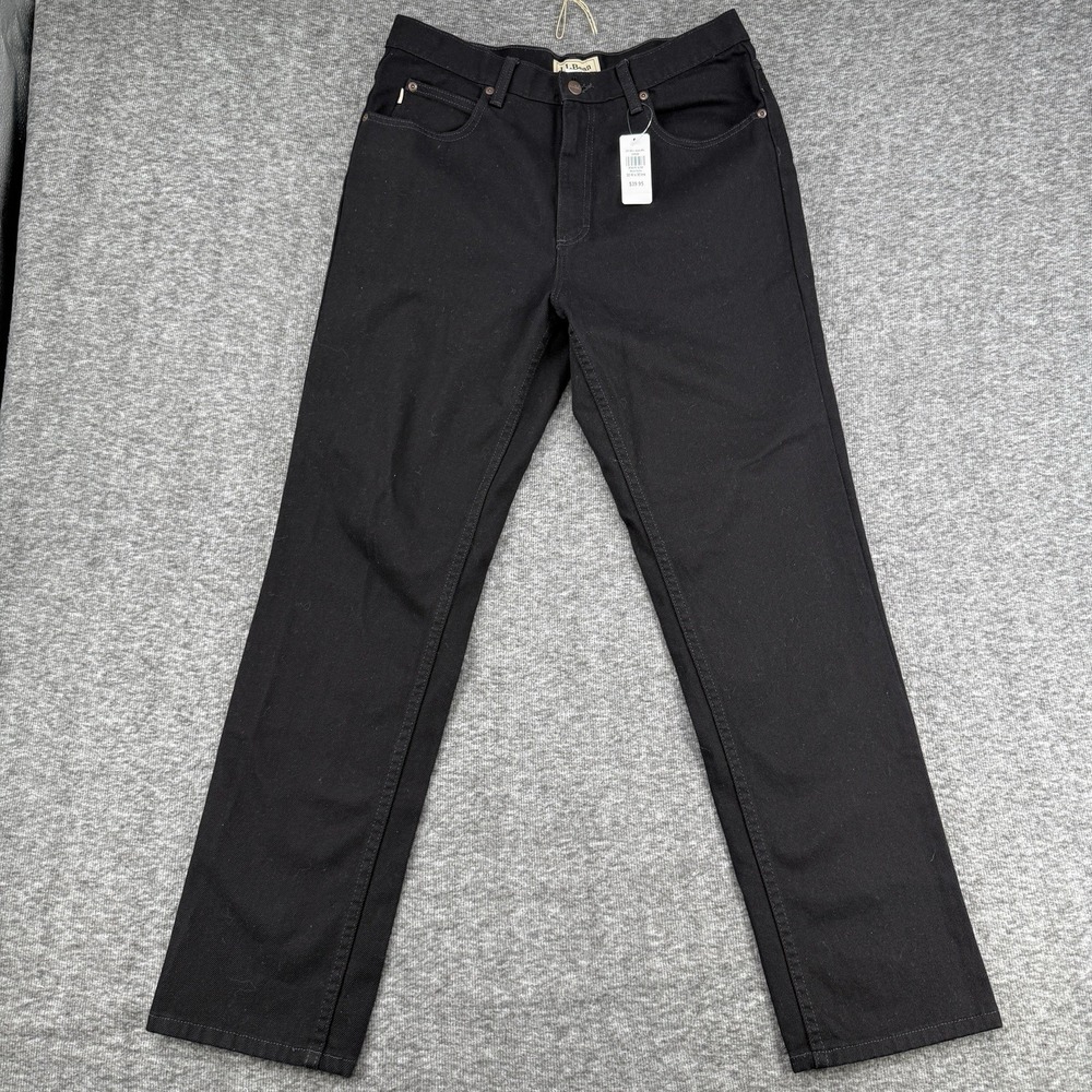 L.L. Bean Men's Black Jeans Classic Fit Double L 32" X 30" 100% Cotton Neverworn